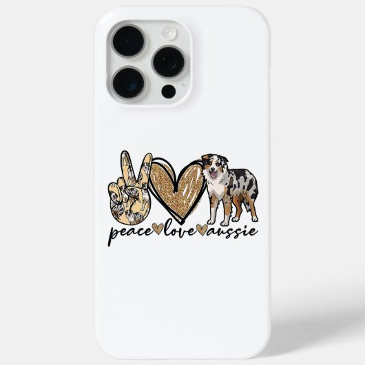 Coques Case-Mate iPhone Paix, Amour, Aussie, chien de berger australien, A (Verso)