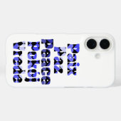 Coques Case-Mate iPhone Paix dans les langues étrangères Cœurs bleus (Verso (horizontal))