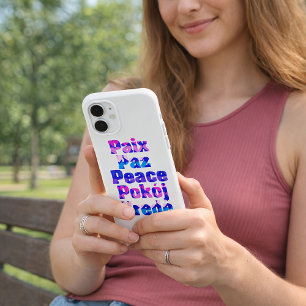 Coques iPhone 16 Paix Paz Paix Pokój Vrede Conception de cœurs