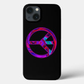 Coques Case-Mate iPhone Paix Psychedelique Noir et Rose Chaud (Verso)