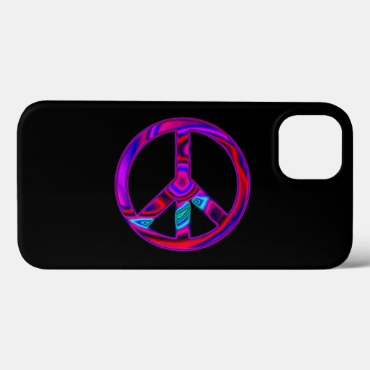 Coques Case-Mate iPhone Paix Psychedelique Noir et Rose Chaud (Verso (horizontal))