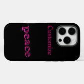 Coques Case-Mate iPhone paix rose sur noir (Verso (horizontal))