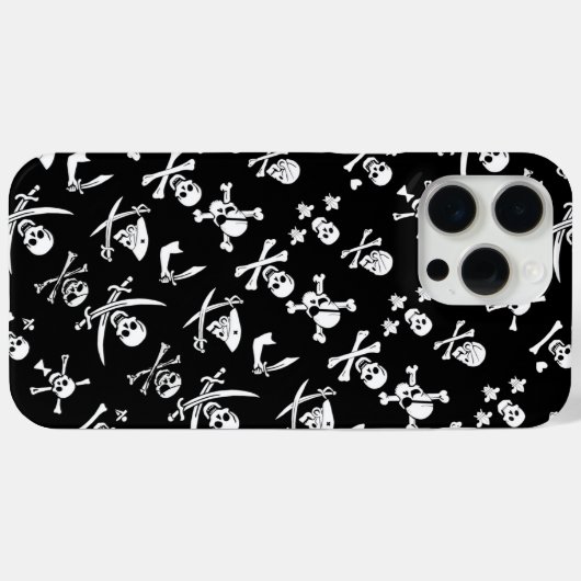 COQUES Case-Mate iPhone PÂLE DE PIRATES NOIRES, OBJETS TRAVERSÉS, ÉPINES (Verso (horizontal))