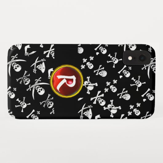 COQUES Case-Mate iPhone PÂLE DE PIRATES NOIRES, OBJETS TRAVERSÉS, ÉPINES (Dos (Horizontal))