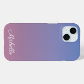 Coques Case-Mate iPhone Pale rose et bleu dégradé ombre (Verso (horizontal))