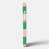 Coques Case-Mate iPhone Pale rose et vert rayures (Verso / Gauche)