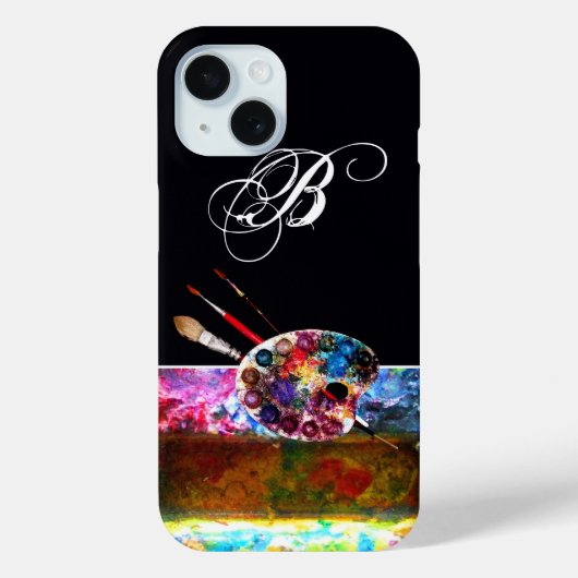 Coques Case-Mate iPhone PALETTE DE COULEUR ARTISTE ET BRUSHES MONOGRAM Noi (Verso)