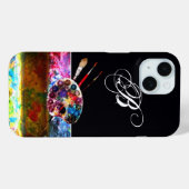 Coques Case-Mate iPhone PALETTE DE COULEUR ARTISTE ET BRUSHES MONOGRAM Noi (Verso (horizontal))