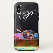 Coques Case-Mate iPhone PALETTE DE COULEUR ARTISTE MONOGRAMME Noir (Dos)