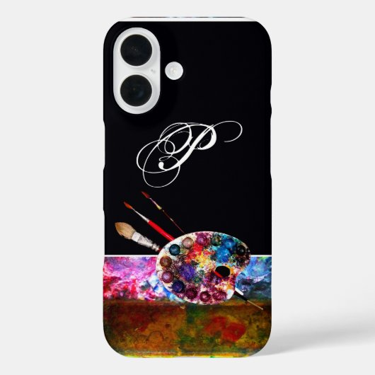 Coques Case-Mate iPhone PALETTE DE COULEUR ARTISTE MONOGRAMME Noir (Verso)