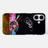 Coques Case-Mate iPhone PALETTE DE COULEUR ARTISTE MONOGRAMME Noir (Verso (horizontal))