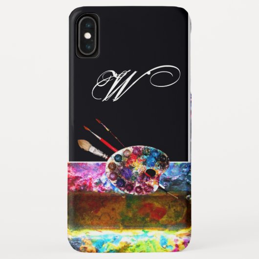 Coques Case-Mate iPhone PALETTE DE COULEUR ARTISTE MONOGRAMME Noir (Dos)