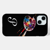 Coques Case-Mate iPhone PALETTE DE COULEUR ARTISTE MONOGRAMME Noir (Verso (horizontal))