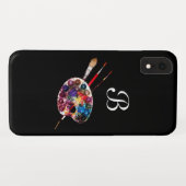 Coques Case-Mate iPhone PALETTE DE COULEURS DE L'ARTISTE MONOGRAMME Noir (Dos (Horizontal))