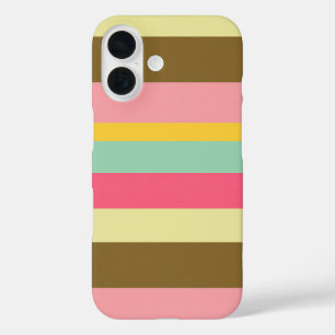 Coques iPhone 16 Palette de couleurs rayées d'été