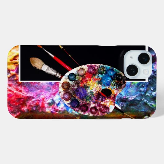 Coques Case-Mate iPhone PALETTE ET BROUILLES DE COULEUR ARTISTE, Noir (Verso (horizontal))