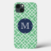 Coques Case-Mate iPhone Palm Beach Green Motif en bambou géométrique Monog (Verso)