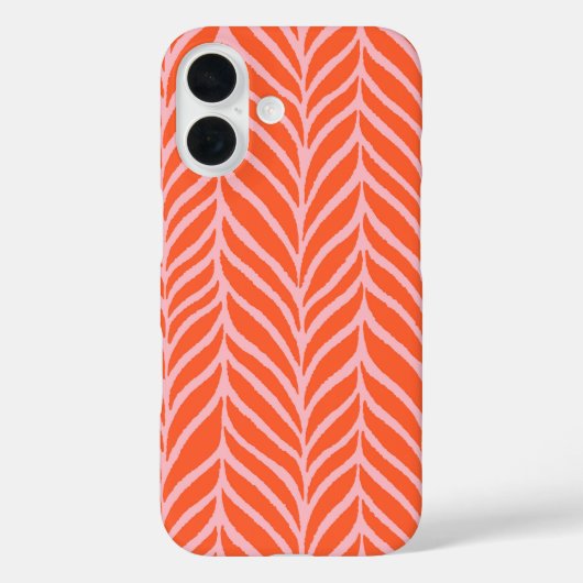 Coques Case-Mate iPhone Palm Feuille Motif orange et rose (Verso)