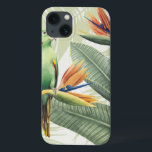 iPhone 13 Case Palm Leaves<br><div class="desc">Palm Leaves With Green Bird Artist : Grace Popp | Image ID : 157018GG</div>