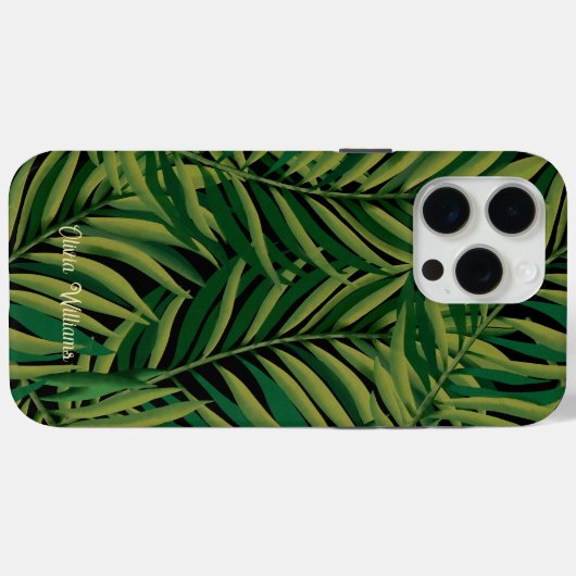 Coques Case-Mate iPhone Palm noir et vert Feuille esthétique (Verso (horizontal))