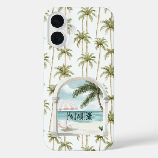 Coques Case-Mate iPhone Palm Tree Ocean Paradise (Verso)