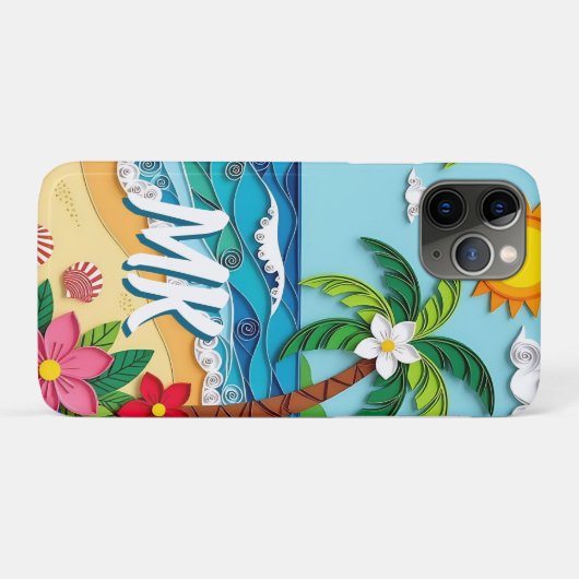 Coques Case-Mate iPhone Palm Trees on the Beach Personalized (Dos (Horizontal))