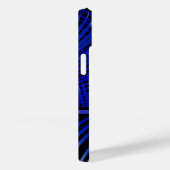 Coques Case-Mate iPhone Palme bleu monogramme (Verso / Droite)