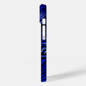 Coques Case-Mate iPhone Palme bleu monogramme (Verso / Gauche)