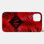 Coques Case-Mate iPhone Palme rouge monogramme (Verso (horizontal))