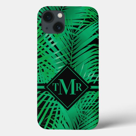 Coques Case-Mate iPhone Palme tropicale monogramme (Verso)