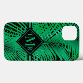 Coques Case-Mate iPhone Palme tropicale monogramme (Verso (horizontal))
