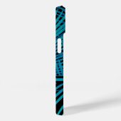 Coques Case-Mate iPhone Palme Turquoise Monogramme (Verso / Droite)