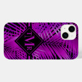 Coques Case-Mate iPhone Palme violet monogramme (Verso (horizontal))