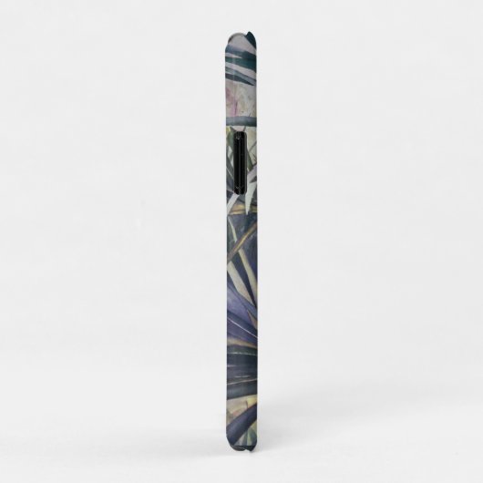 Coques Case-Mate iPhone Palmes tropicales Hyacinthes violets Monogramme (Dos/Droite)