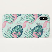 Coques Case-Mate iPhone Palmette tropicale de paradis et nom rose de (Dos (Horizontal))