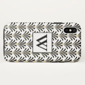 Coques Case-Mate iPhone Palmettes Art Déco 1920 noir et blanc (Dos (Horizontal))