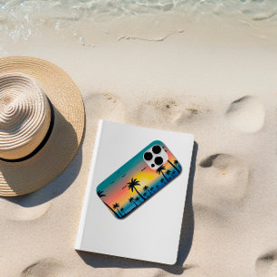Coque Pour iPhone 14 Pro Palmier de la plage de Sunset