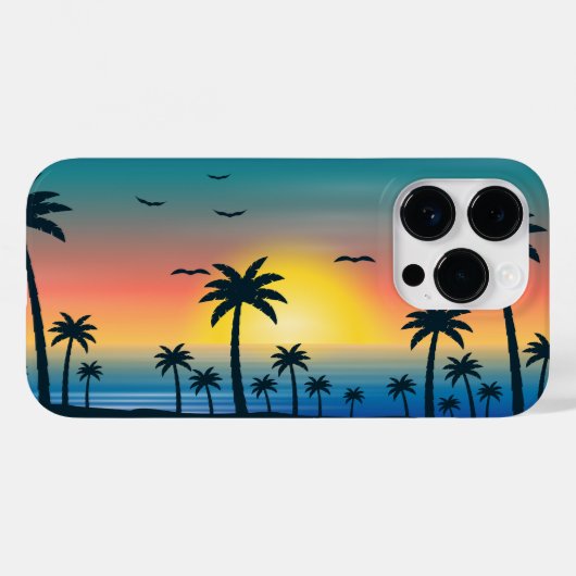 Coques Case-Mate iPhone Palmier de la plage de Sunset (Verso (horizontal))