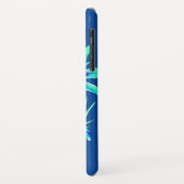 Coques Case-Mate iPhone Palmier d'orchidée tropicale feuille bleu floral h (Dos/Gauche)