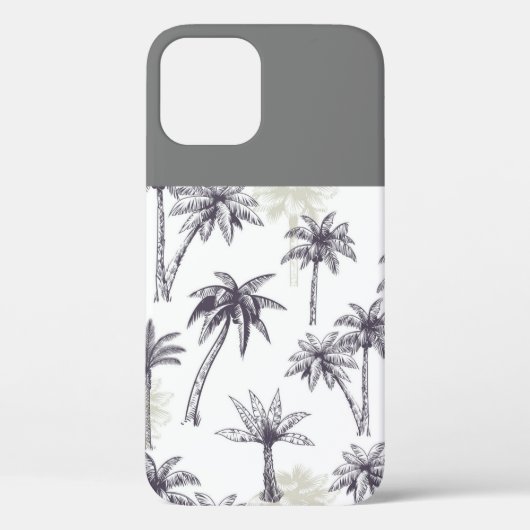 Coques Case-Mate iPhone Palmier gris et blanc (Verso)