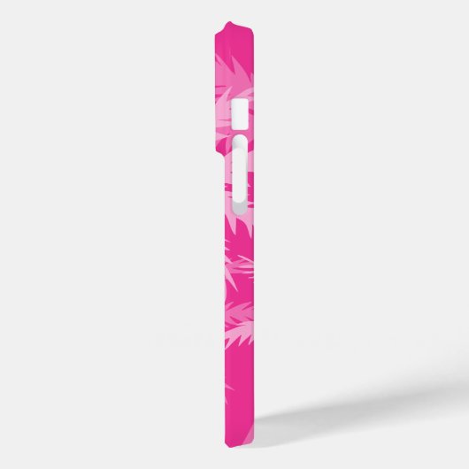 Coques Case-Mate iPhone Palmier rose chaud Magenta Fuchsia Monogramme (Verso / Gauche)