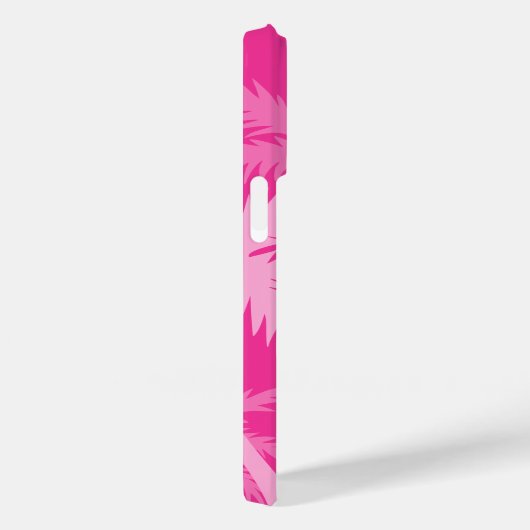 Coques Case-Mate iPhone Palmier rose chaud Magenta Fuchsia Monogramme (Verso / Droite)