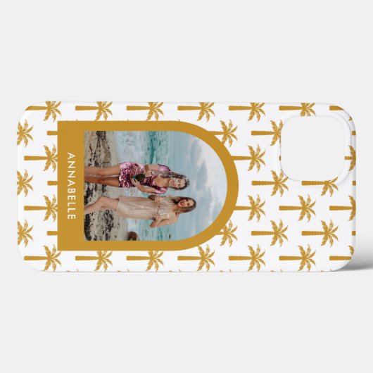 Coques Case-Mate iPhone Palmier tropical arc d'été chic moutarde photo (Verso (horizontal))