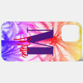 Coques Case-Mate iPhone palmier tropical dans le nom personnalisé rétro 80 (Verso (horizontal))