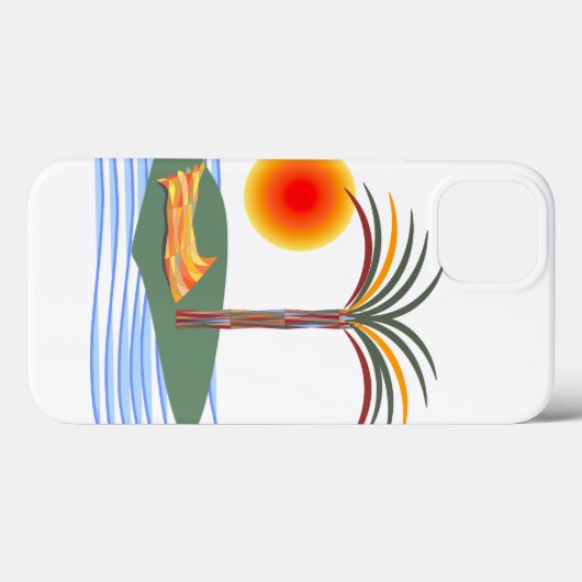 Coques Case-Mate iPhone Palmier tropical, Soleil, Vagues (Verso (horizontal))