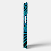 Coques Case-Mate iPhone Palmier Turquoise Tropical Monogrammé (Verso / Droite)