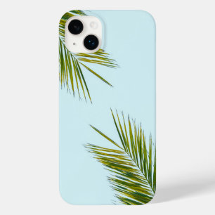 Coque Pour iPhone 14 Plus Palmier Vert Tropical sur Fond Bleu Clair