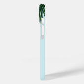 Coques Case-Mate iPhone Palmier Vert Tropical sur Fond Bleu Clair (Verso / Gauche)