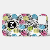 Coques Case-Mate iPhone Palmiers à grains d'ananas | Monogramme (Verso (horizontal))