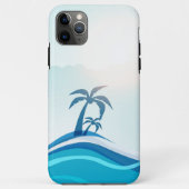 Coques Case-Mate iPhone Palmiers océan vagues bleu (tous les téléphones) (Dos)